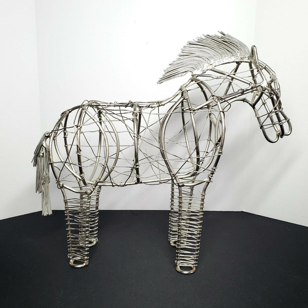 Global Views Handcrafted 3D Wire Horse Sculpture Pony Tabletop Statue